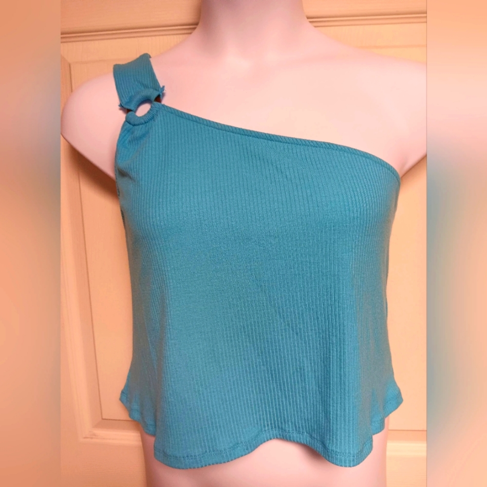 Love Fire one shoulder crop top NWT